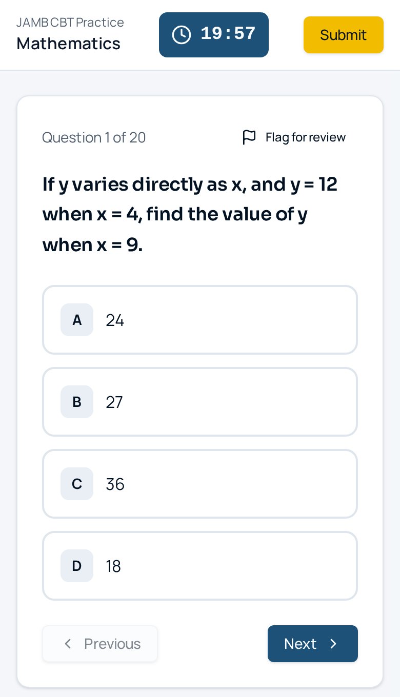Real Aceover timed Mathematics practice question